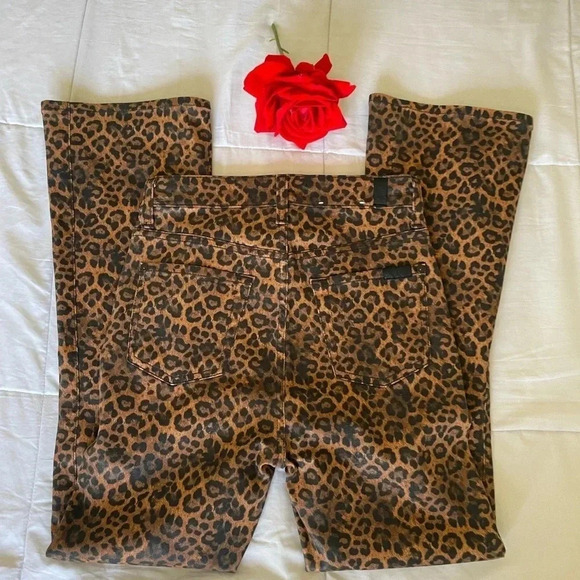 7 for all Mankind coated leopard bootcut denim - Picture 4 of 13